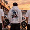 Bannière de l'article : vêtements moto Tourismo, neuf machines de légende