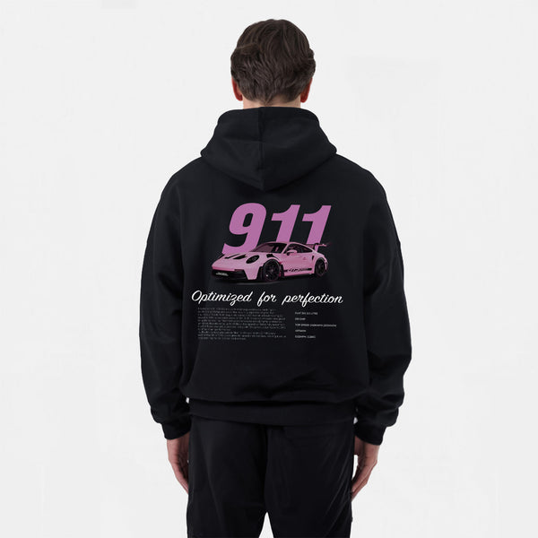 Sweat porsche GT3 RS 992 noir rose de dos