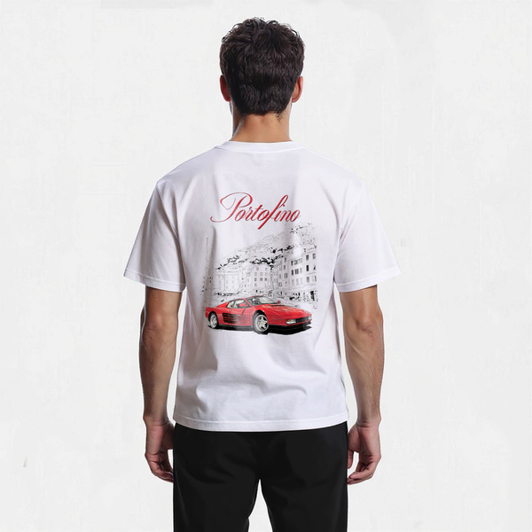 T-shirt ferrari Testarossa blanc de dos