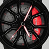 Nahaufnahme der Felge und des gravierten Bremssattels TYPE R, Honda Type R Uhr