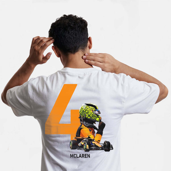 T-shirt lando norris mclaren blanc de dos