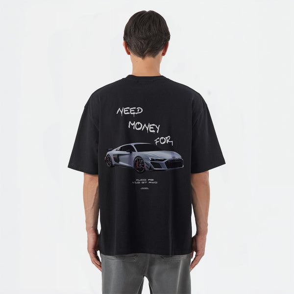 T-shirt Need Money For Audi R8 Noir de Dos