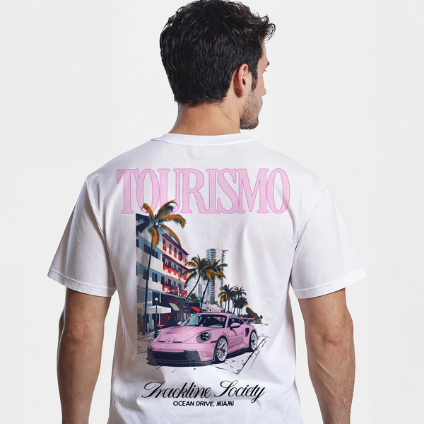 T shirtPorsche GT3RS Miami Blanc Rose de Dos