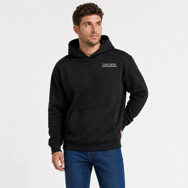 Sweat Dodge Demon 170 Last Call noir vu de face en plan rapproché avec logo Tourismo