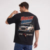 T-shirt Fiat 131 Abarth noir, voiture de rallye vue de dos