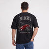 T-shirt Maserati 250F Scuderia Elegance noir, monoplace rouge numéro 6 vue de dos