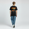 T-shirt enfant noir avec illustration McLaren orange et design rétro