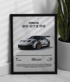 Poster avec cadre porsche GT3 rs
