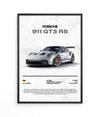 Poster avec cadre porsche GT3 rs