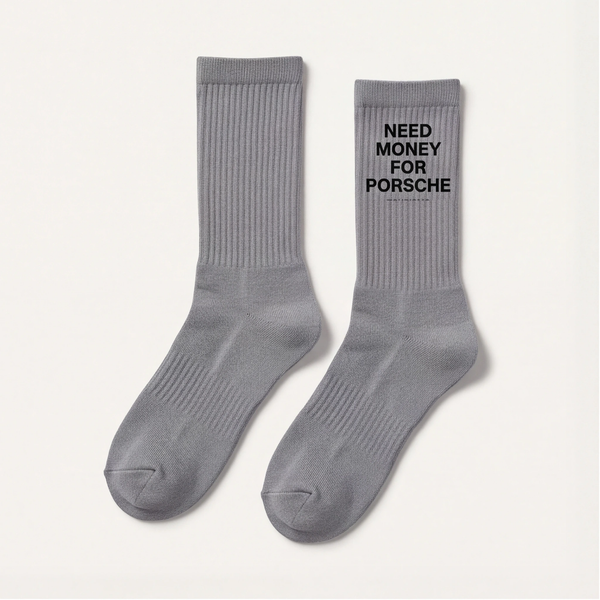 Need Money For Porsche Socken, grau