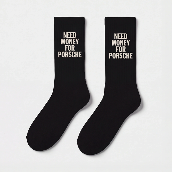 Need Money For Porsche Socken, schwarz