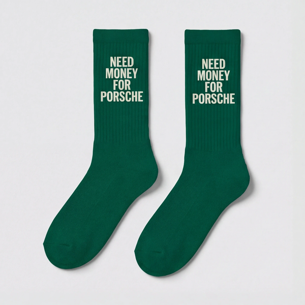 Need Money For Porsche Socken, flaschengrün