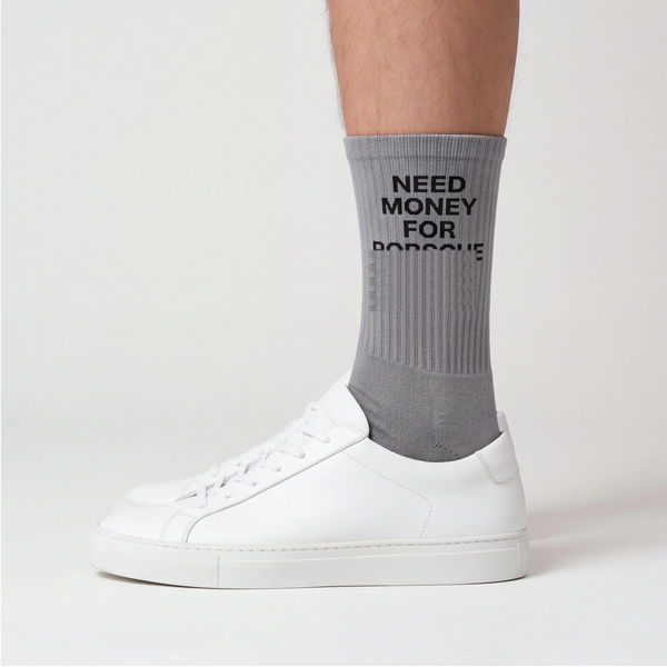 Need Money For Porsche Socken, grau