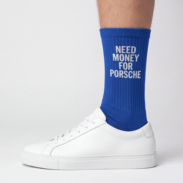 Need Money For Porsche Socken, kobaltblau