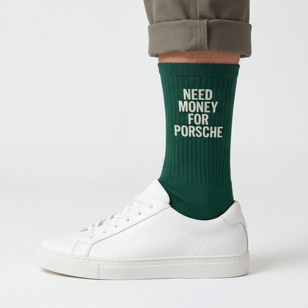 Need Money For Porsche Socken, flaschengrün