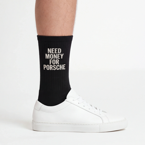 Need Money For Porsche Socken, schwarz