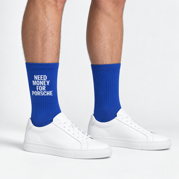 Need Money For Porsche Socken, kobaltblau