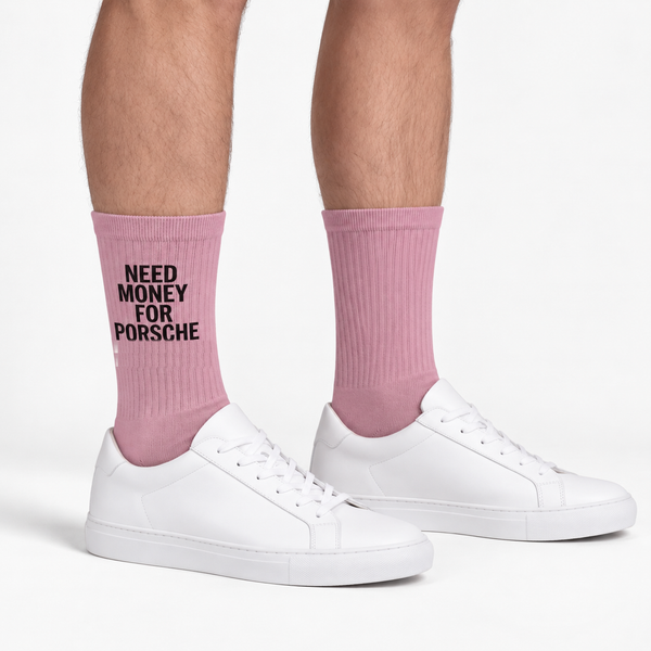 Need Money For Porsche Socken, puderrosa