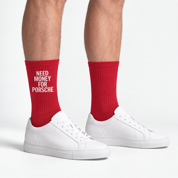 Need Money For Porsche Socken, rennrot