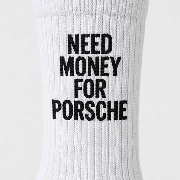 Need Money For Porsche Socken, weiß