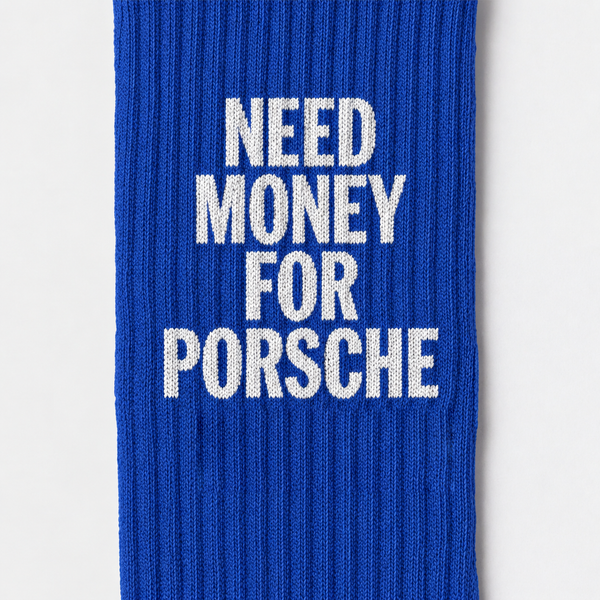 Need Money For Porsche Socken, kobaltblau