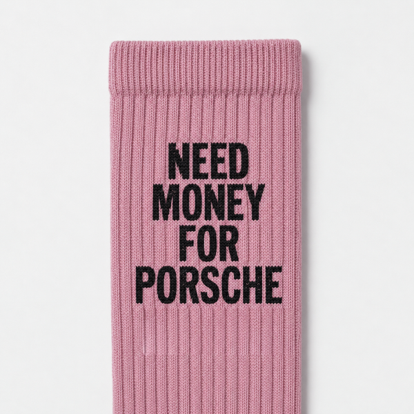 Need Money For Porsche Socken, puderrosa