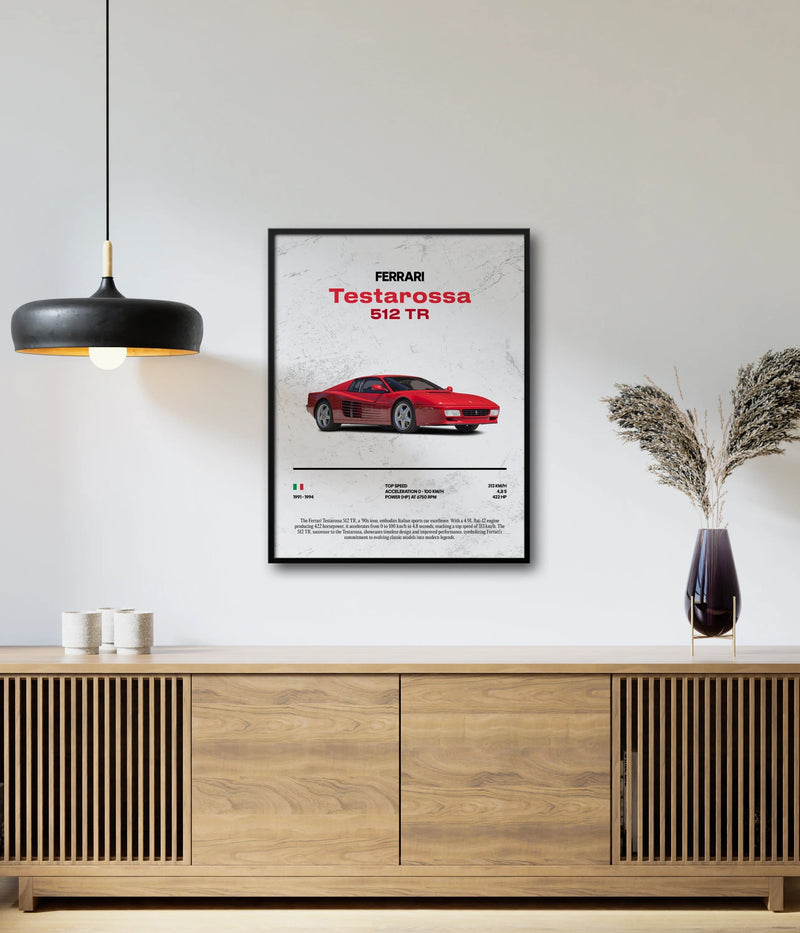 Poster Ferrari Testarossa 512 TR, Ansicht 3
