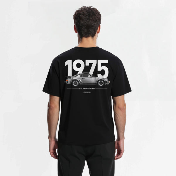 T-shirt Porsche Retro 911 Turbo Type 930 noir de dos 