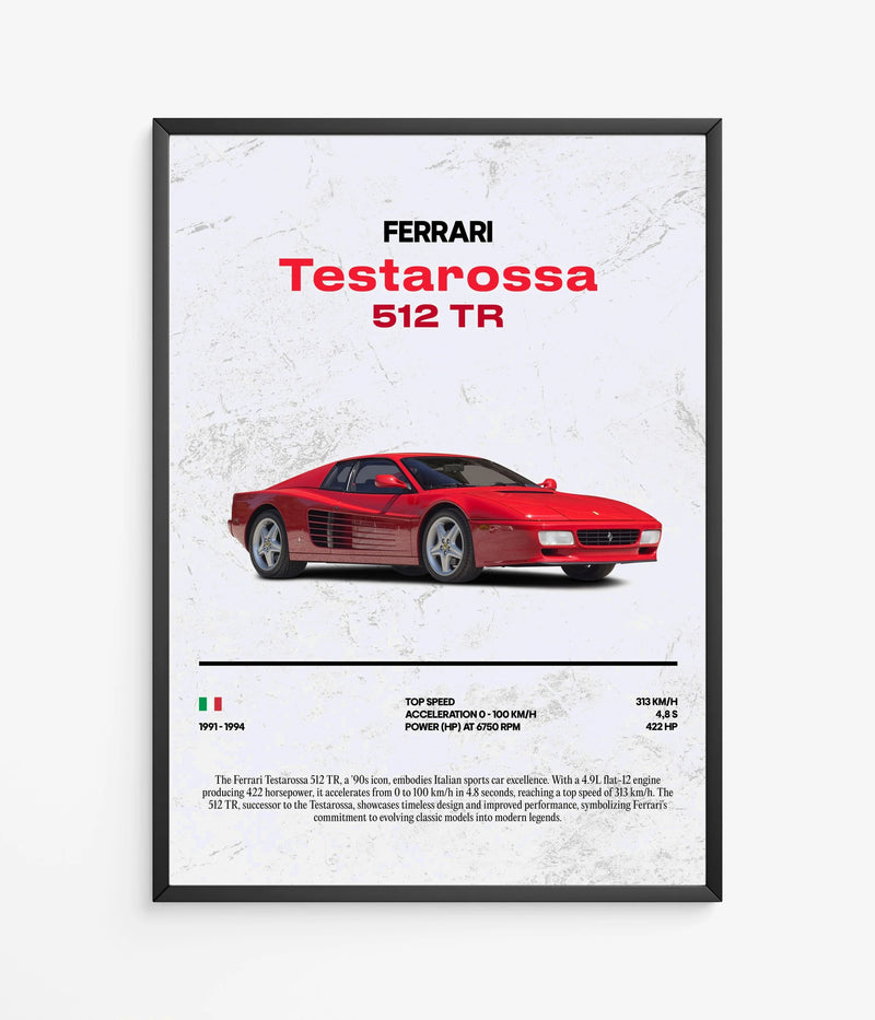 Poster Ferrari Testarossa 512 TR, Ansicht 2