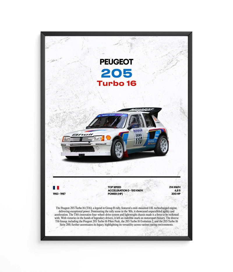 Poster Peugeot 205 Turbo 16, Ansicht 2