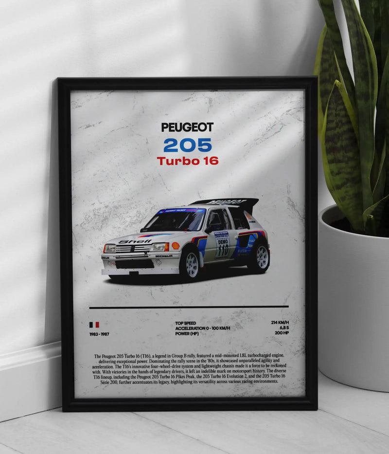Poster Peugeot 205 Turbo 16, Ansicht 1
