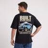 T-shirt Toyota Land Cruiser FJ40 Built Beyond Roads noir porté de dos