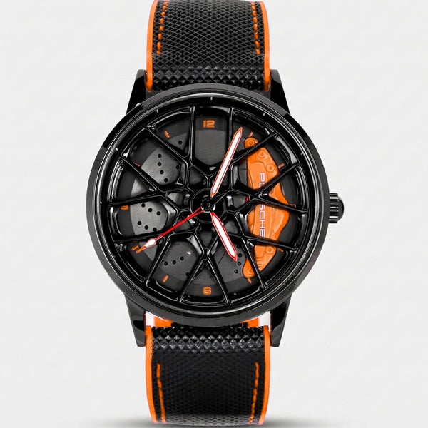 Porsche 718 Uhr, Bremssattel orange