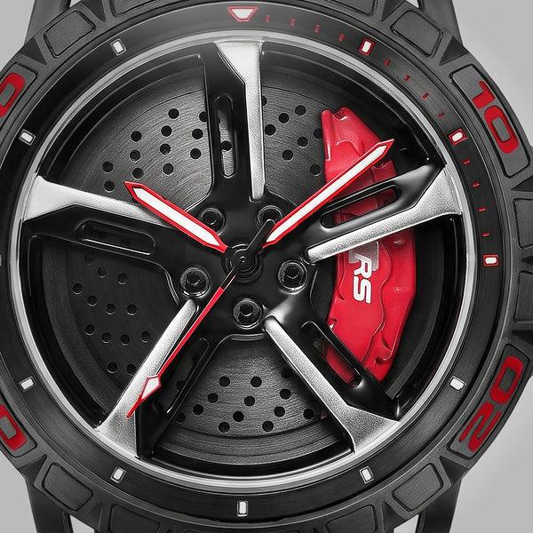 Felgen Zifferblatt der Audi RS 3 Uhr, RS Bremssattel