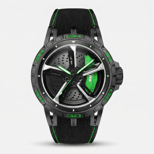 Audi RS 3 Uhr, Farbe Schwarz und Grün