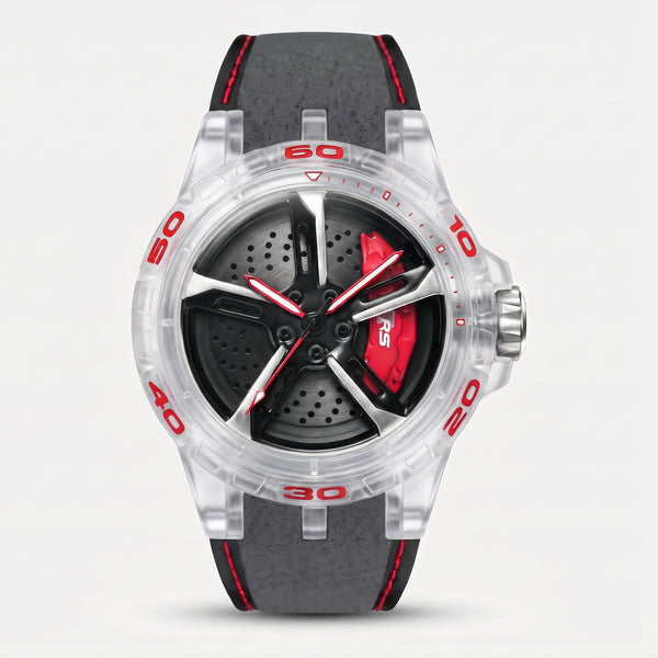 Audi RS 3 Uhr, Farbe Transparent und Rot
