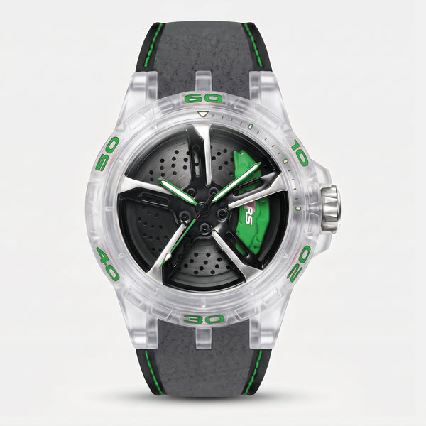 Audi RS 3 Uhr, Farbe Transparent und Grün