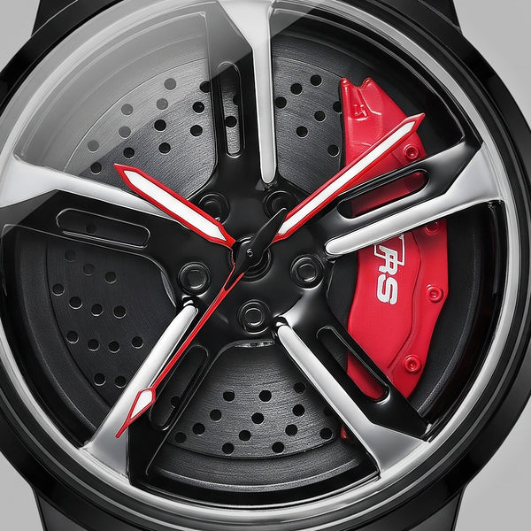 Felgen Zifferblatt der Audi RS 6 Uhr, RS Bremssattel