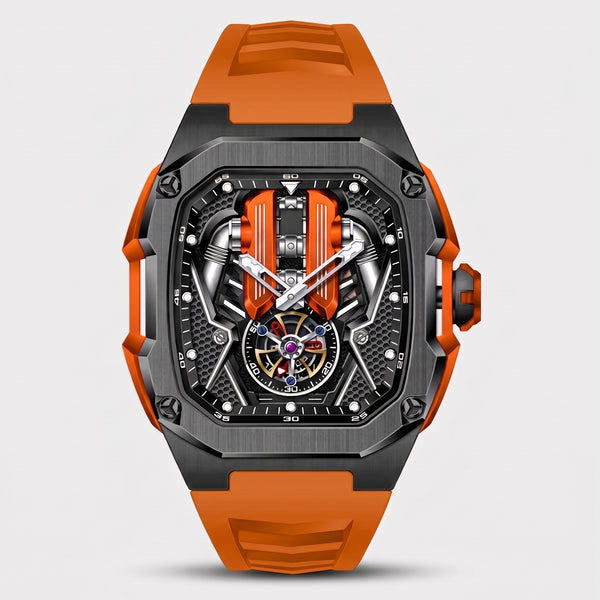 V12 Motor Uhr, Motor orange