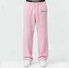 Pantalon de jogging Tourismo Paddock rose en coton 400gsm, vue de face complète.