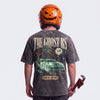 T-Shirt The Ghost RS in Washed Black von hinten: Geister-GT3 RS in einer Geisterbahn