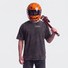 T-Shirt The Ghost RS in Washed Black von vorne mit Tourismo-Logo