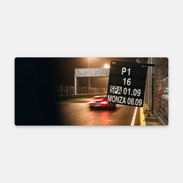 Mauspad Leclerc Spa Monza Boxentafel 16, flach liegend von oben