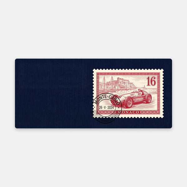 Mauspad Leclerc Monaco Briefmarke 16, flach liegend von oben