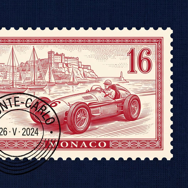 Mauspad Leclerc Monaco Briefmarke 16, Detail des Drucks
