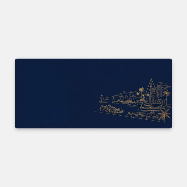 Mauspad Leclerc Monaco goldener Hafen, flach liegend von oben