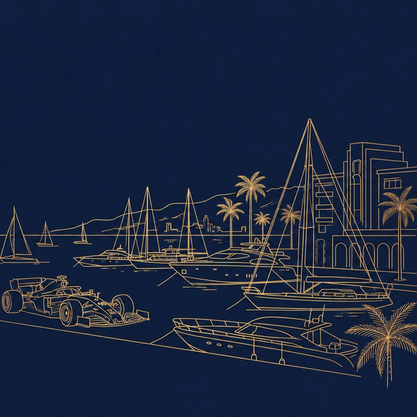 Mauspad Leclerc Monaco goldener Hafen, Detail des Drucks