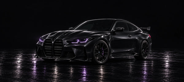 Mauspad BMW M4 violette Lichter, Detail des Drucks