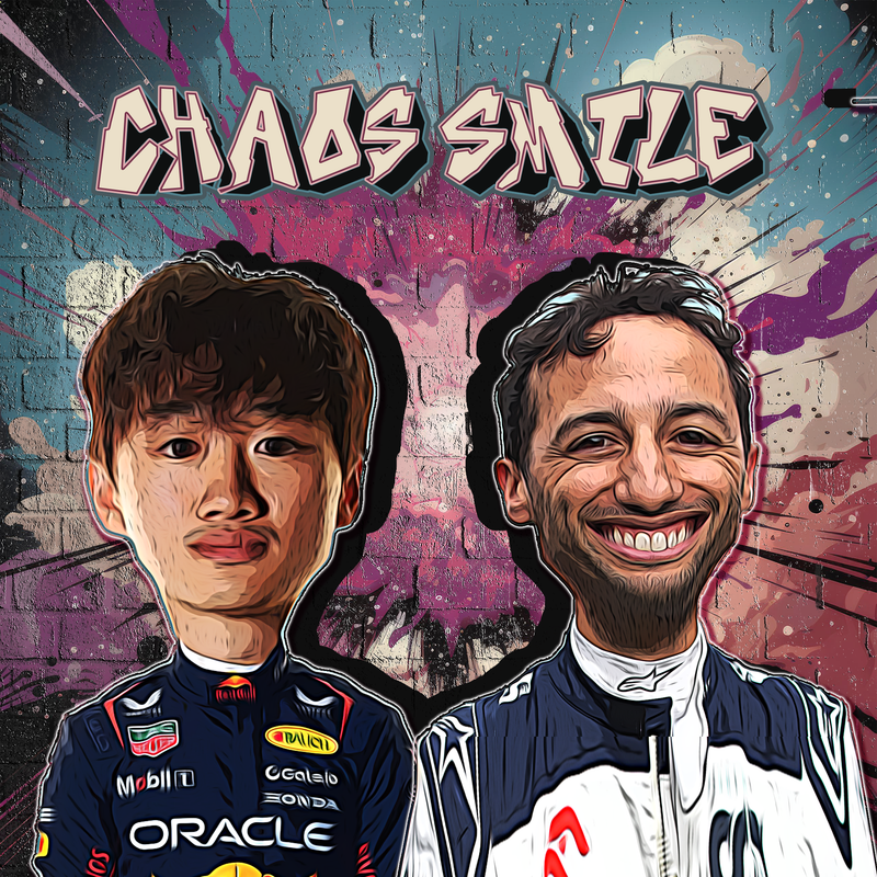 F1-Leinwand Chaos Smile Yuki Tsunoda & Daniel Ricciardo, Ansicht 2