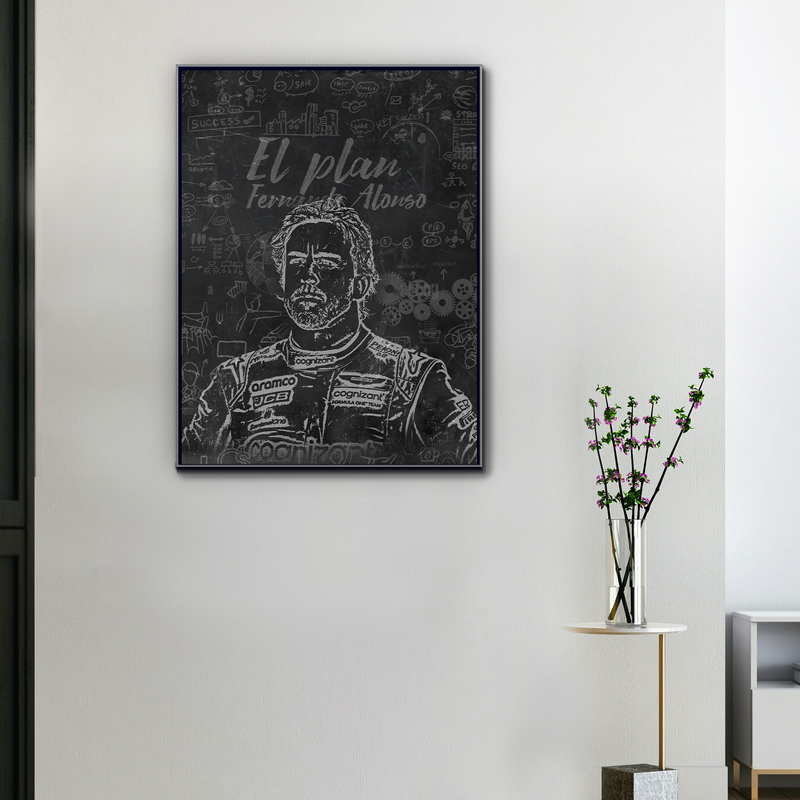 F1-Leinwand Fernando Alonso Der Plan, Ansicht 1